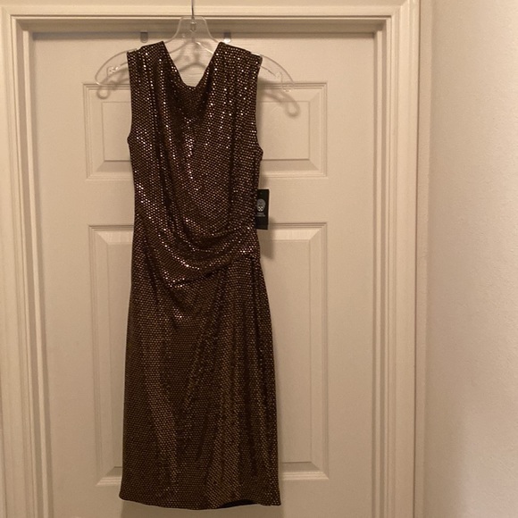 Brand New | Vince Camuto Cocktail Dress | Shimmery black and gold fabric - Picture 2 of 3
